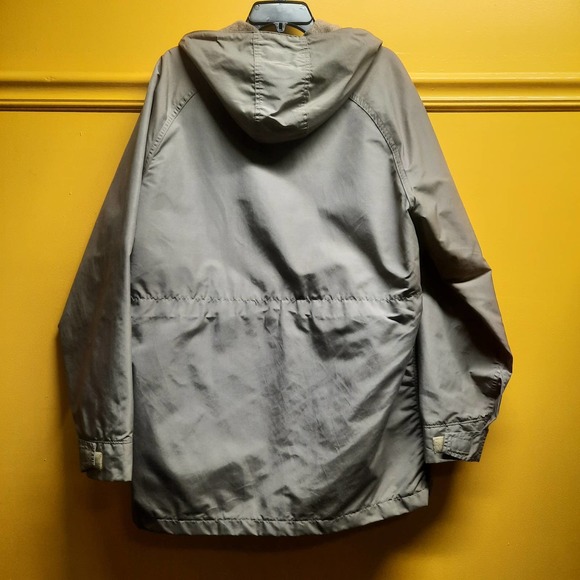 Vtg Woolrich Khaki Blanket Wool lining Chore Parka Field Hiking Jacket LG - Picture 2 of 14